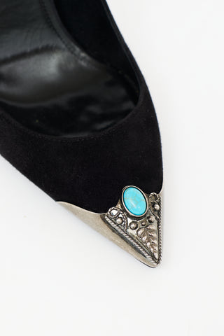 Saint Laurent Suede Zoe Western Pump