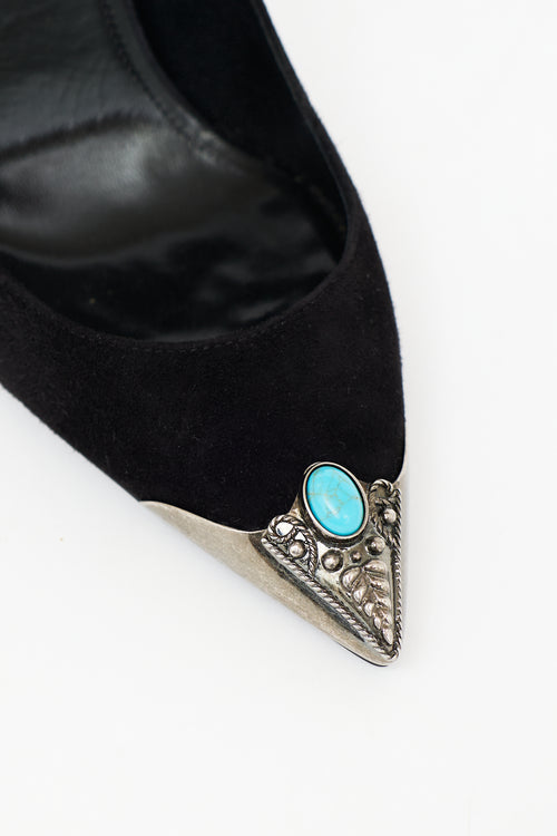 Saint Laurent Suede Zoe Western Pump