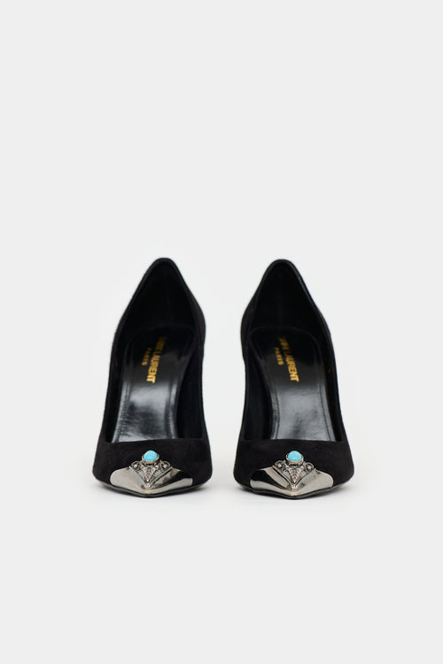 Saint Laurent Suede Zoe Western Pump