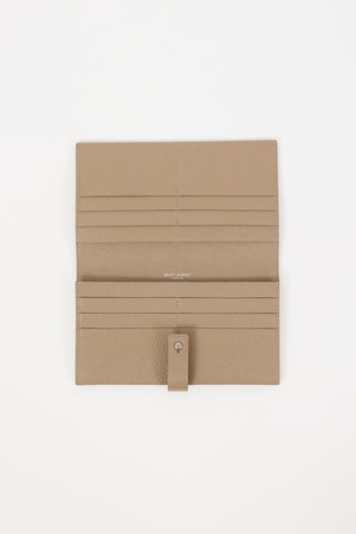 Saint Laurent Taupe Leather Sac Du Jour Bifold Wallet