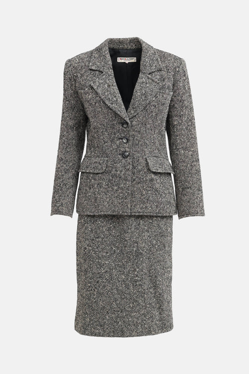 Saint Laurent C. 1980s Tweed Co-Ord Set
