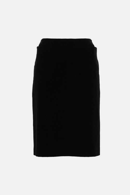 Saint Laurent Velvet Pencil Skirt