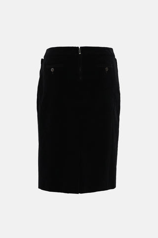 Saint Laurent Velvet Pencil Skirt