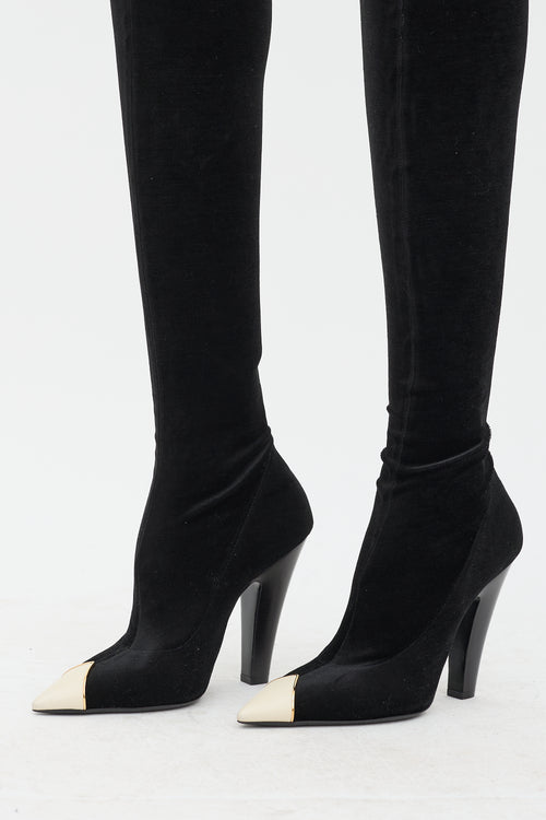 Saint Laurent Velvet Phantom Pantaboot Trouser