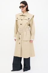 Saint Laurent Vintage Beige Belted Trench Coat