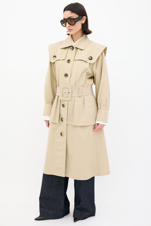 Saint Laurent Vintage Beige Belted Trench Coat