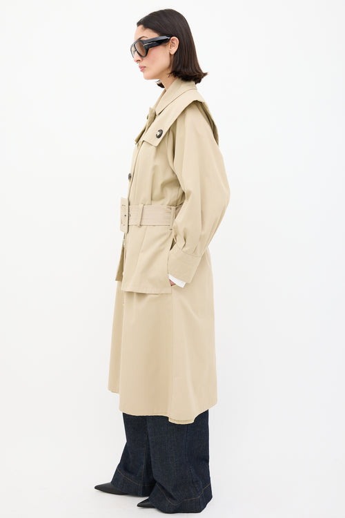 Saint Laurent Vintage Beige Belted Trench Coat