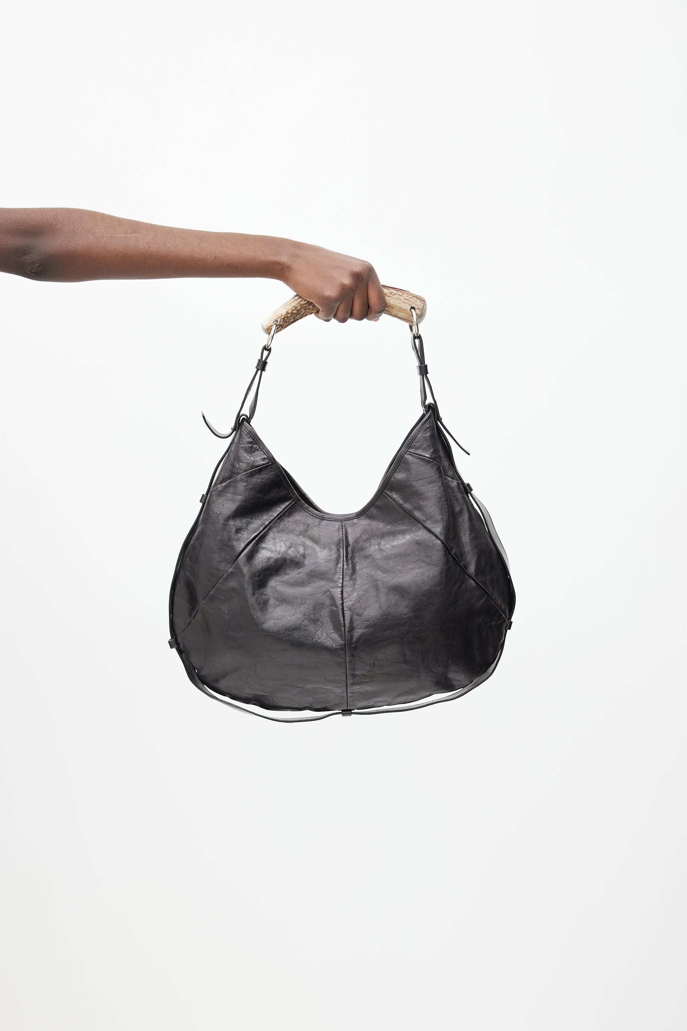 Mini Yves Saint Laurent Mombasa Black Horn Bag