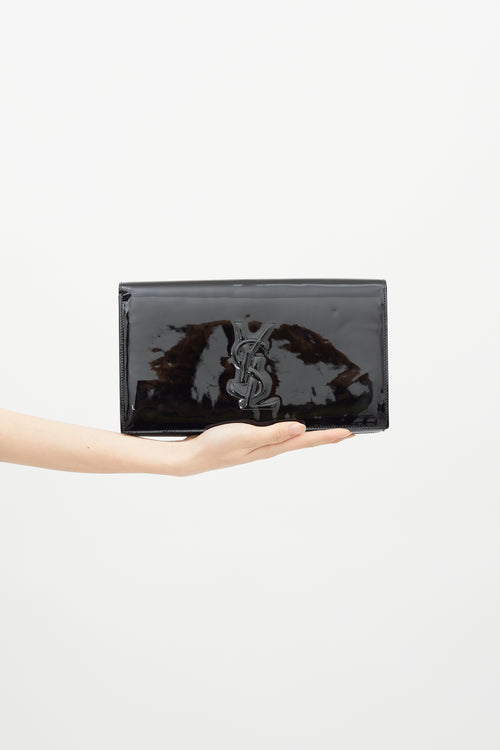 Saint Laurent Vintage Black Patent Leather Clutch