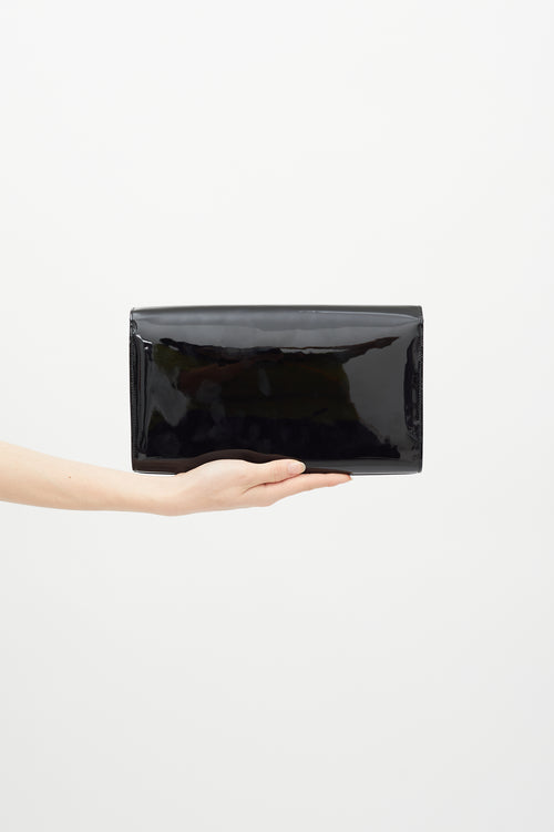 Saint Laurent Vintage Black Patent Leather Clutch