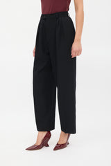 Saint Laurent Vintage Black Tucked High Waist Trouser