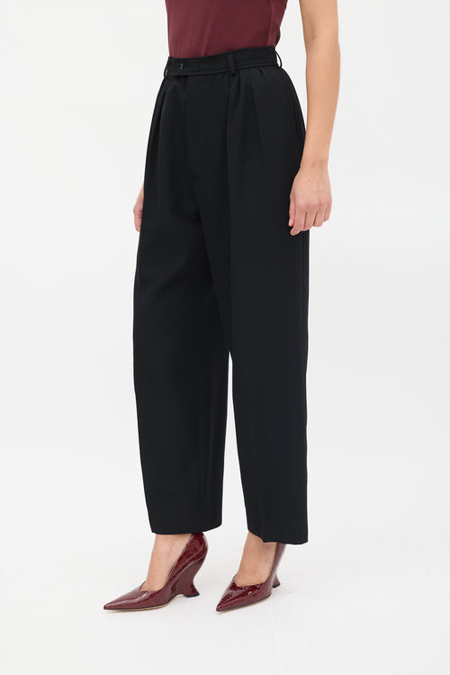 Saint Laurent Vintage Black Tucked High Waist Trouser