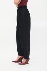 Saint Laurent Vintage Black Tucked High Waist Trouser