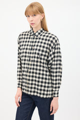 Saint Laurent Vintage Black & White Check One Pocket Shirt