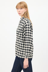 Saint Laurent Vintage Black & White Check One Pocket Shirt