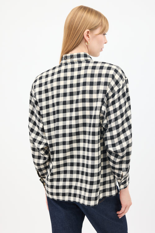 Saint Laurent Vintage Black & White Check One Pocket Shirt