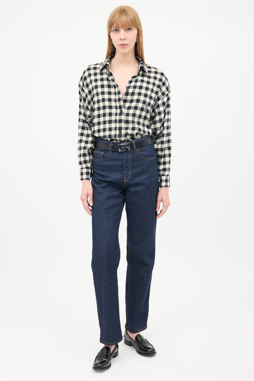 Saint Laurent Vintage Black & White Check One Pocket Shirt