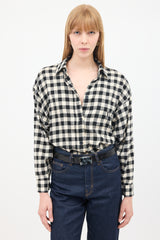 Saint Laurent Vintage Black & White Check One Pocket Shirt