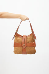 Saint Laurent Vintage Brown Suede & Leather Shoulder Bag