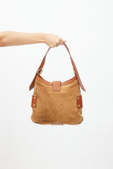 Saint Laurent Vintage Brown Suede & Leather Shoulder Bag
