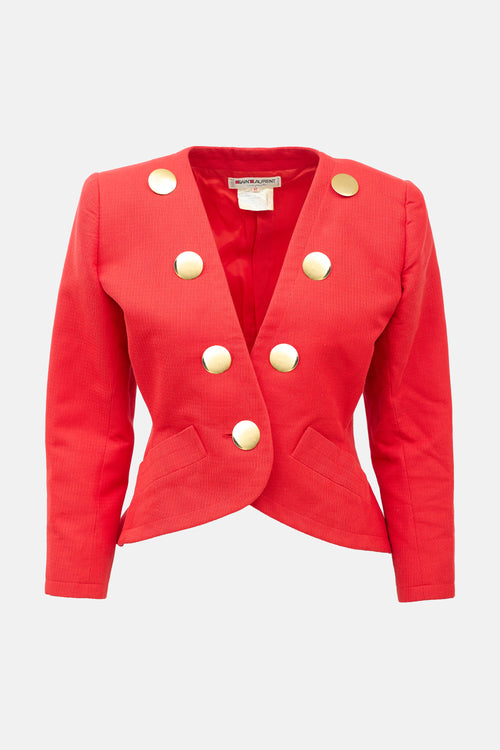 Saint Laurent SS 1988 Button Trim Jacket