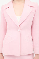 Saint Laurent Vintage Pink Wool Skirt Suit