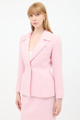 Saint Laurent Vintage Pink Wool Skirt Suit