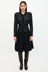 Saint Laurent Vintage Satin Ruffled Jacket