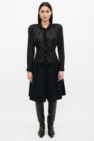 Saint Laurent Vintage Satin Ruffled Jacket