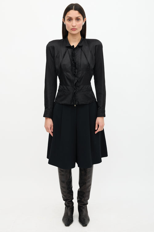 Saint Laurent Vintage Satin Ruffled Jacket