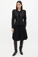 Saint Laurent Vintage Satin Ruffled Jacket
