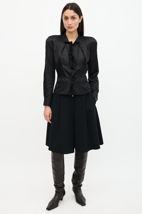Saint Laurent Vintage Satin Ruffled Jacket
