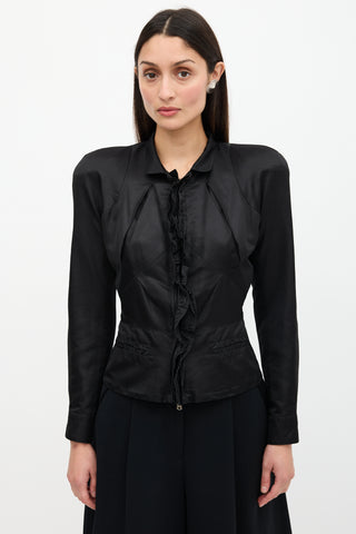Saint Laurent Vintage Satin Ruffled Jacket
