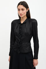 Saint Laurent Vintage Satin Ruffled Jacket