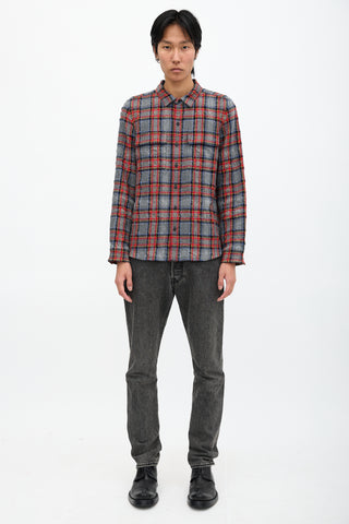 Saint Laurent Plaid Flannel Shirt