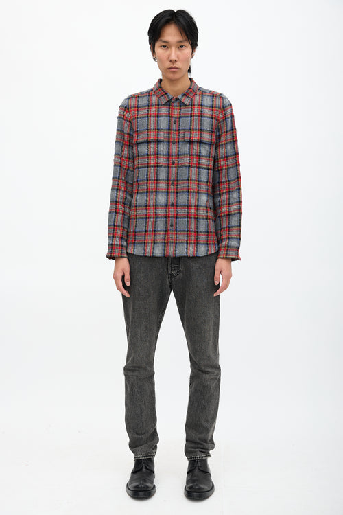 Saint Laurent Plaid Flannel Shirt