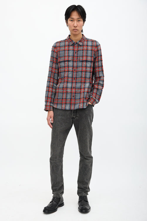 Saint Laurent Plaid Flannel Shirt