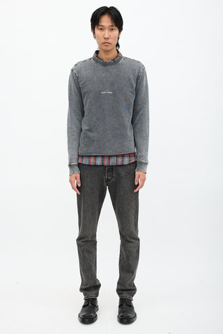 Saint Laurent Washed Logo Sweatshirt