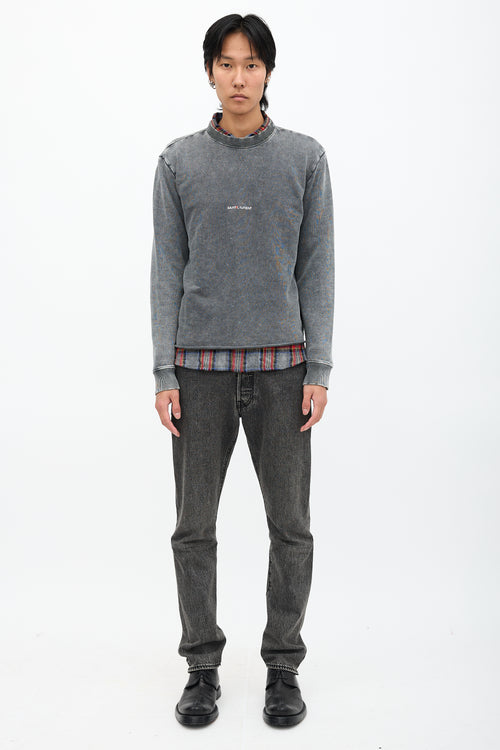 Saint Laurent Washed Logo Sweatshirt