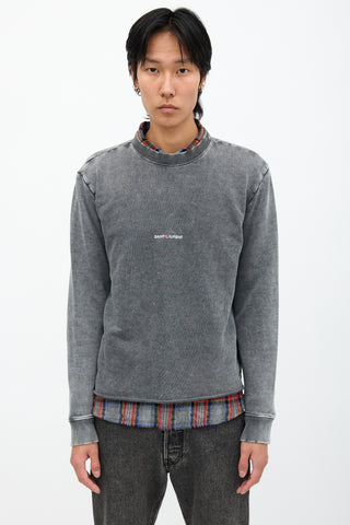 Saint Laurent Washed Logo Sweatshirt