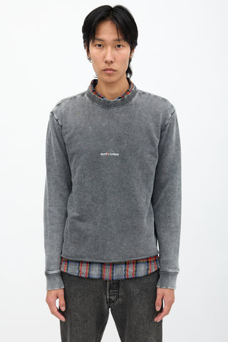 Saint Laurent Washed Logo Sweatshirt