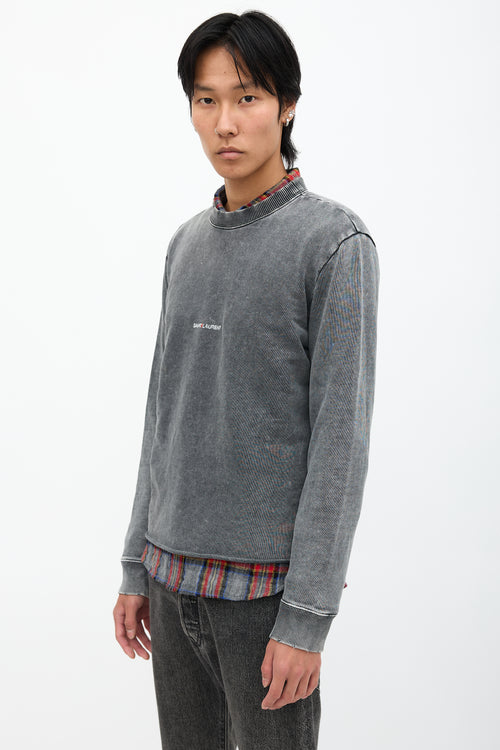 Saint Laurent Washed Logo Sweatshirt