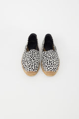 Saint Laurent Black & White Canvas Espadrille Loafer