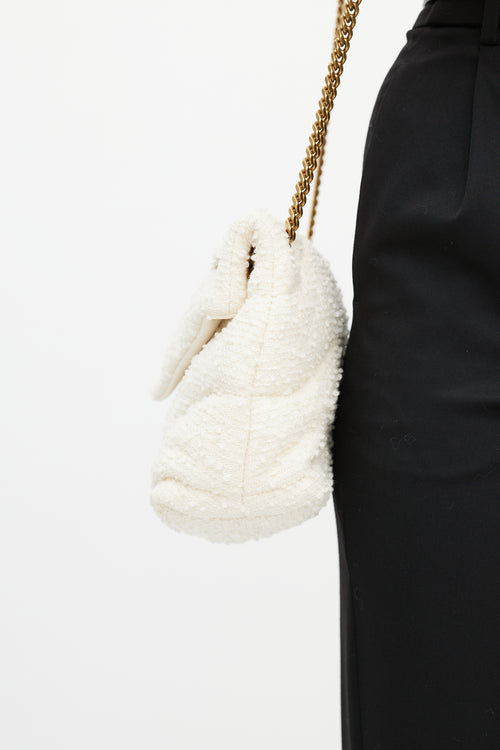 Saint Laurent 2020 Cream Loulou Toy Puffer Boucle Shoulder Bag
