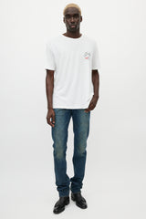 Saint Laurent White & Multicolour Smoking Logo T-Shirt
