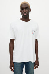 Saint Laurent White & Multicolour Smoking Logo T-Shirt