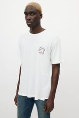 Saint Laurent White & Multicolour Smoking Logo T-Shirt