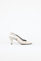 Saint Laurent 1985 Leather Wing Slingback Pump