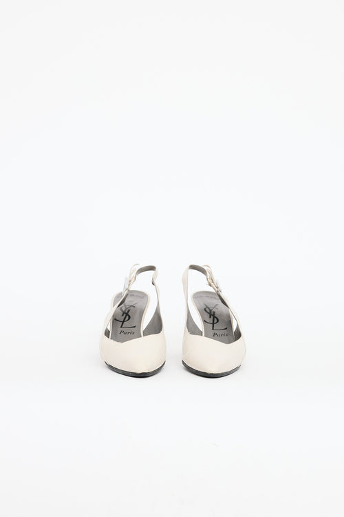 Saint Laurent 1987 Leather Wing Slingback Pump