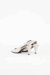 Saint Laurent 1988 Leather Wing Slingback Pump